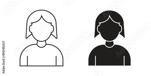 Woman icon. filled flat sign for mobile concept and web design