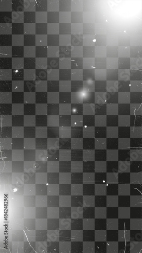 Abstract black and white vintage film grain light leak texture background.