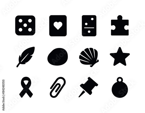 Random Objects Icons. Random objects. Solid icon set of random o