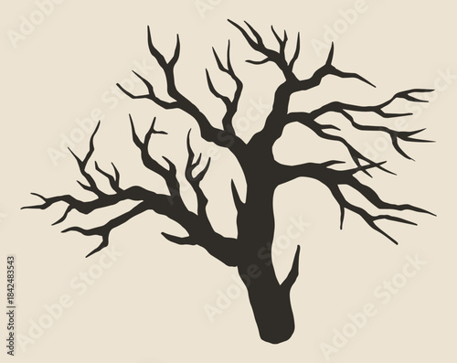 Branches silhouette beige