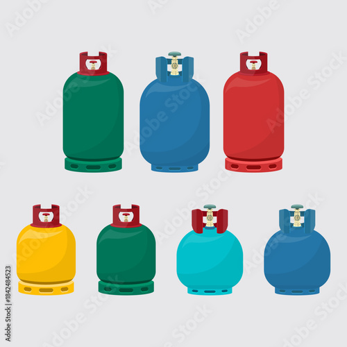 Colorful Gas Cylinders Collection