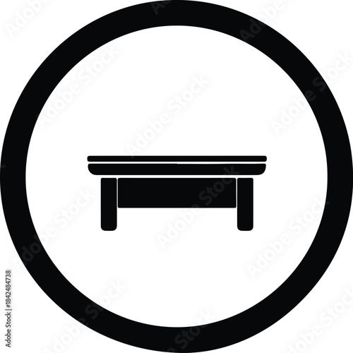 Vector Simple minimal office desk or table furniture icon graphic element silhouette Illustration