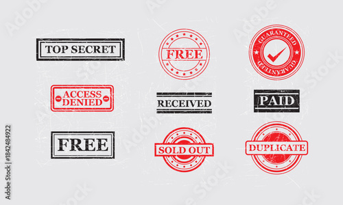 Collection of Grunge Rubber Stamps