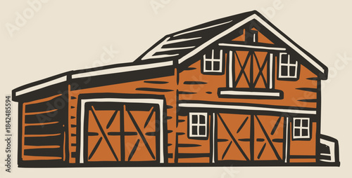 Rustic wooden barn design