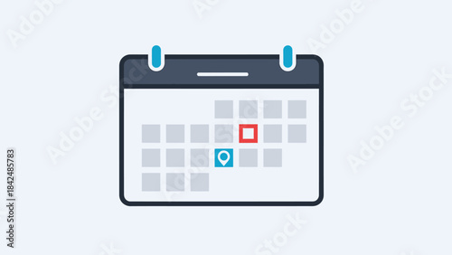 Calendar icon representing a date with a highlighted square, symbolizing an important event or deadline