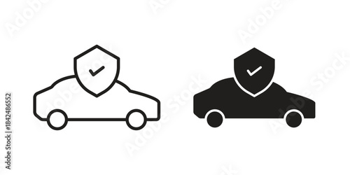Auto insurance icons collection. Line vector sign, symbol for web and mobile