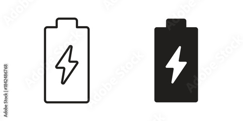 Battery icons collection. Line vector sign, symbol for web and mobile