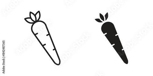 Carrot icons collection. Line vector sign, symbol for web and mobile