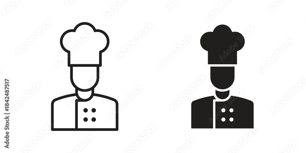 Obraz premium Chef icons collection. Line vector sign, symbol for web and mobile
