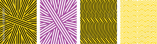 Vibrant Abstract Geometric Line Patterns Collection with vector illustration