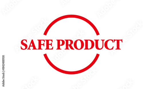 SAFE PRODUCT - Red Rubber Stamp with text SAFE PRODUCT

