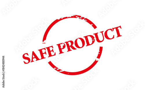 SAFE PRODUCT - Red Rubber Stamp with text SAFE PRODUCT
