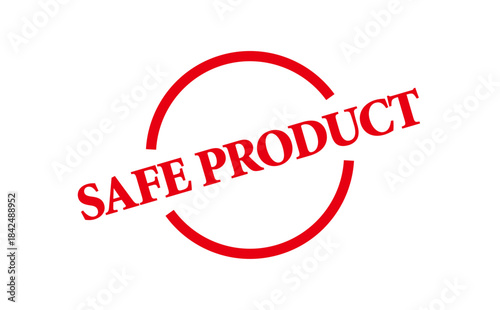 SAFE PRODUCT - Red Rubber Stamp with text SAFE PRODUCT
