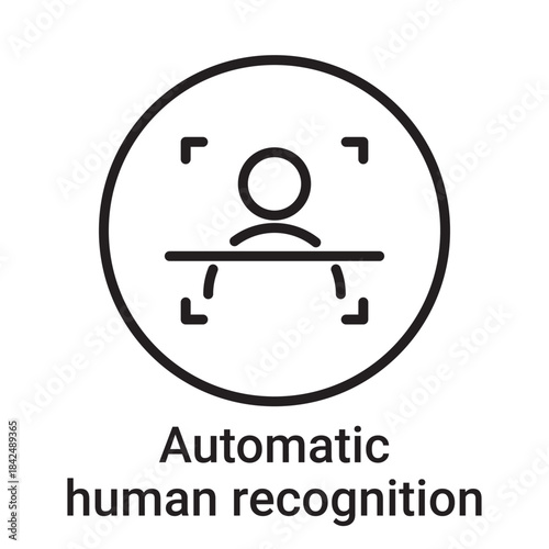 Automatic human recognition icon. Vector line symbol for a website, product card, presentation and mobile app, packaging or instruction. Editable outline sign