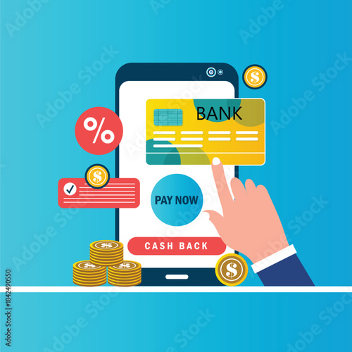 Online payments and cashback concept