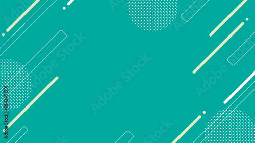 緑基調の幾何学模様背景【16:9素材シリーズ】