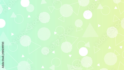 幾何学模様のポップな背景【16:9素材シリーズ】