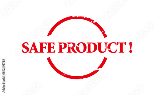 SAFE PRODUCT ! - Red Rubber Stamp with text SAFE PRODUCT !
