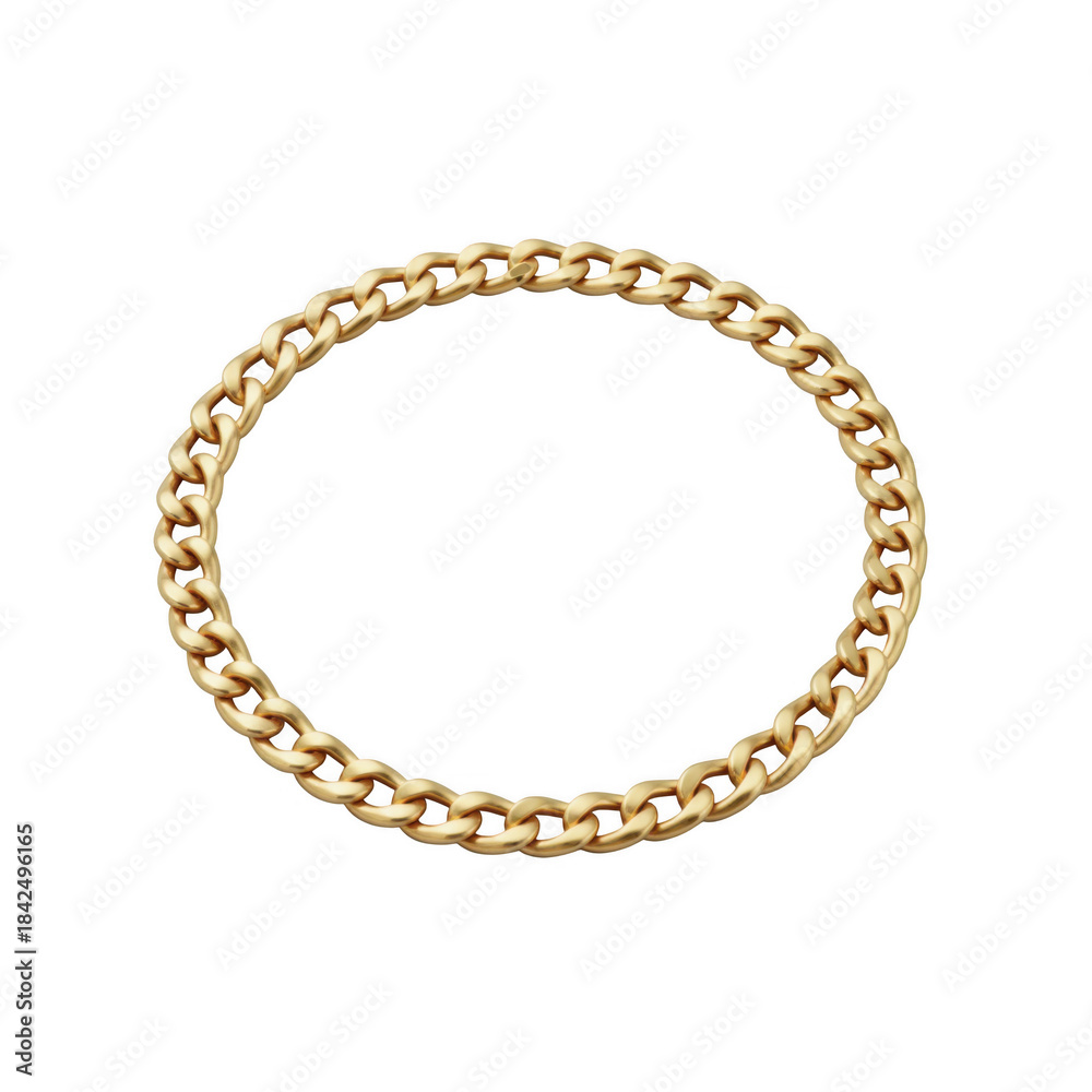 Obraz premium Gold Chain Link Bracelet in Circular Shape