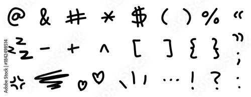 Hand-Drawn Signs and Symbols Set