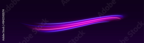 Abstract glowing ribbons twist elegantly across dark backgrounds. Sparks fly along every path, radiating energy. Great for futuristic digital art.