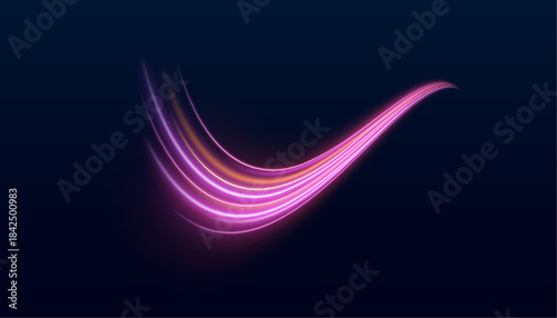 Curved light streaks flow like glowing ribbons, sparkling along every path. Motion creates energy and excitement. Great for tech and sci-fi designs.