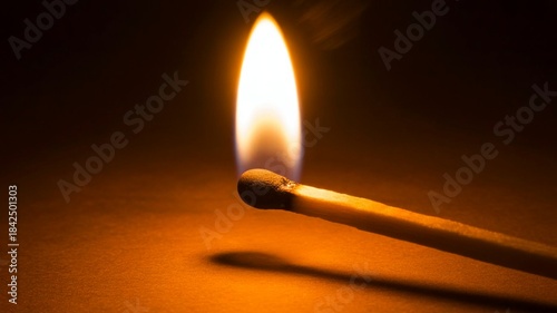 Light a match in the dark, closeup. Strike a matchstick