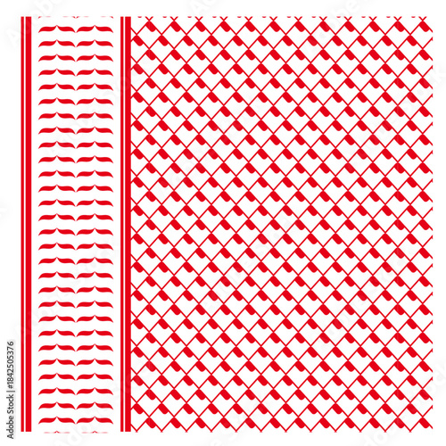 Arabic Kufiyah Pattern Red