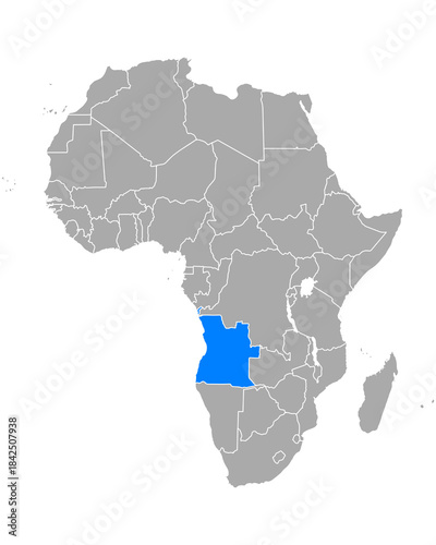 Karte von Angola in Afrika
