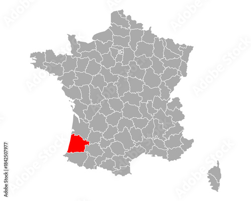 Karte von Landes in Frankreich
