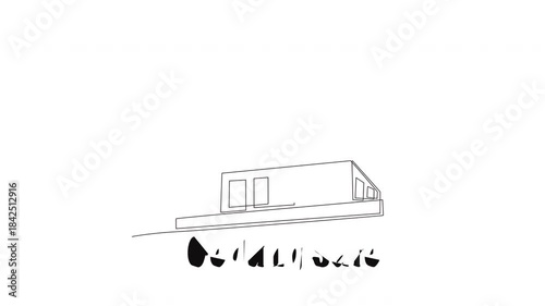 Animated Gedung sate concept one-line drawing