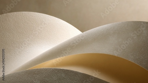Abstract image of folded paper, displaying light and shadows with textured surfaces