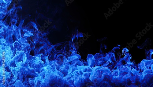 Abstract image of vibrant blue flames against a dark backdrop