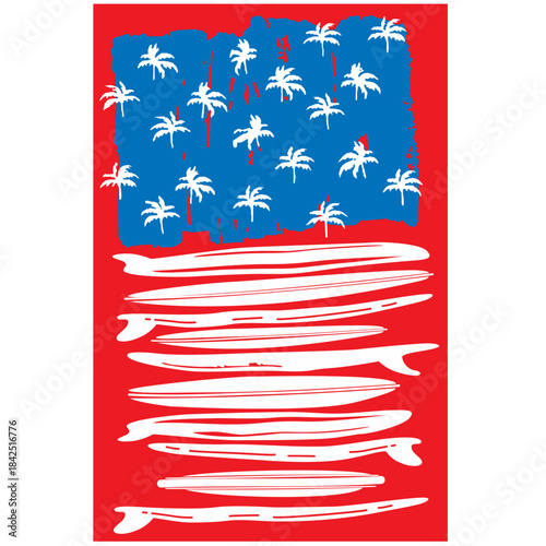 summer surfboard  print vector art