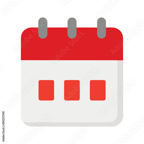 Flat style calendar date icon with a clear visual representation of a specific day isolated on white background
