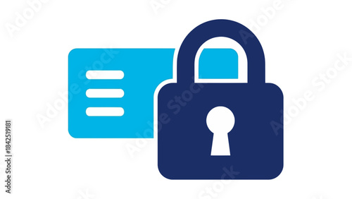 Secure digital data and personal information protected by a strong padlock icon