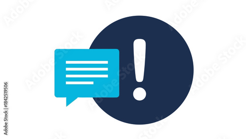Important notification and alert message icon showing communication critical information