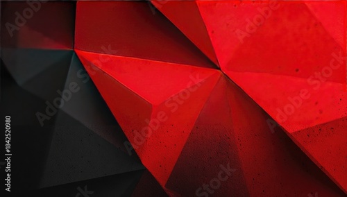 Abstract geometric background of red and black triangular shapes