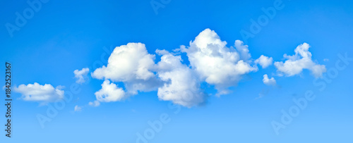 Structure of some cloud on the blue sky. White relaxed cottony form. Background serene sky. Fiber contours after rain. Lonely substance of water.