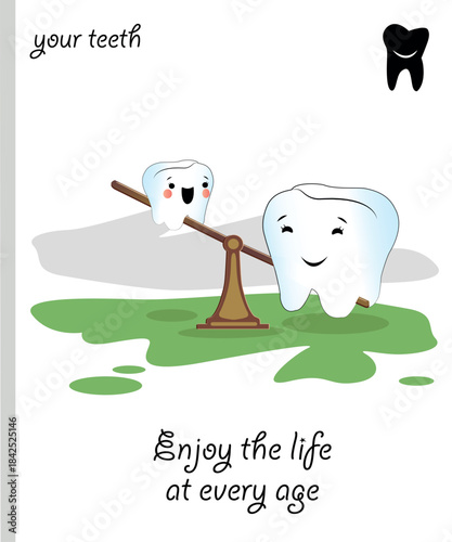 Funny Teeth vector cartoon dental.eps