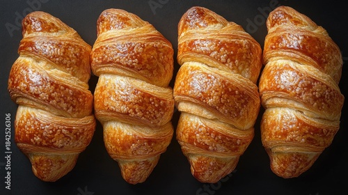 Croissants on a dark background