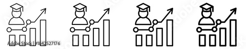 Growth Chart Icon Set Different Style Collection

