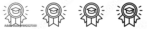 Training Badge Icon Set Different Style Collection
