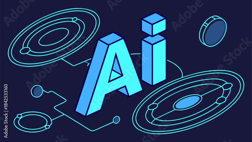 Futuristic AI neural network with deep learning connections, a digital brain, and complex circuitry in a high-tech 3D environment.