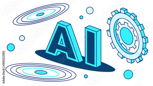3D rendering of an AI neural network, highlighting deep learning connections, machine learning nodes, and circuit board elements in a futuristic tech design.