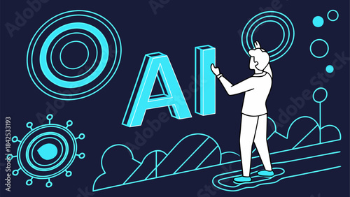 Neural network 3D render showcasing AI, big data processing, and machine learning algorithms intertwined with futuristic circuit board structures.