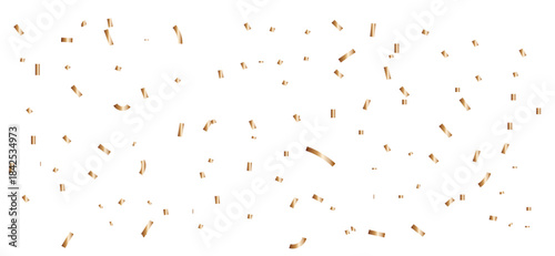 Confetti Dots and Strips Scattered on White Background, Festive Party Decoration Concept for Celebration.