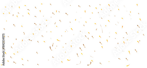Confetti Dots and Strips Scattered on White Background, Festive Party Decoration Concept for Celebration.