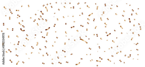 Confetti Dots and Strips Scattered on White Background, Festive Party Decoration Concept for Celebration.