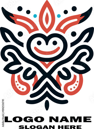 Butterfly tattoo with abstract floral vector design